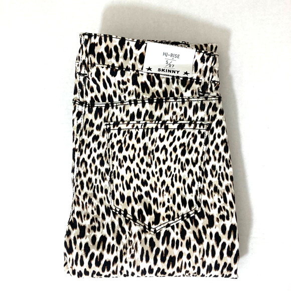 NEW! Animal Pattern HI-RISE Skinny Pants - Tinseltown Leopard Print Skinny Jeans - Picture 2 of 9